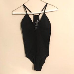 Free People Black Bodysuit